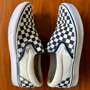 [EUC] Vans Black and Cream Checkerboard Slip-Ons